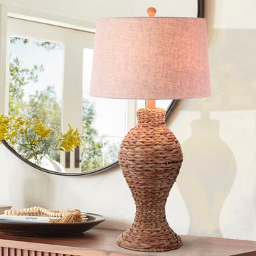 Elicia 31" Seagrass Weave LED Table Lamp - JONATHAN Y